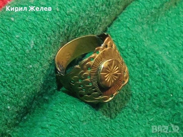 МЕДЕН с ПОЗЛАТА РЕТРО МНОГО СТАР ПРЪСТЕН ЮВЕЛИРНА МАЙСТОРСКА ФИНА ИЗРАБОТКА 76111, снимка 3 - Антикварни и старинни предмети - 30285904