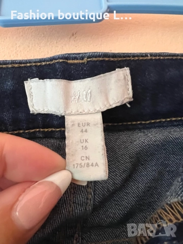 H&M Сини еластични дънки с джобове отпред и отзад M / L размер 👖, снимка 6 - Дънки - 52165793