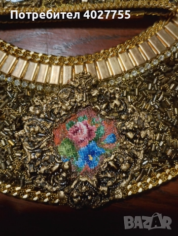 Колие и гривна ръчна изработка с гоблен , снимка 2 - Колиета, медальони, синджири - 52592769