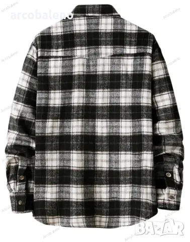 Мъжка карирана риза с ревери за свободното време, 3цвята , снимка 3 - Ризи - 47708749