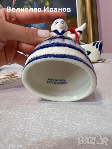 Порцеланова фигурка воденичарка.Delft Холандия. Отлично състояние. Маркирана., снимка 3 - Колекции - 49104024
