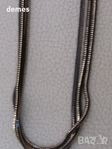 Метално триредово колие, ново, снимка 3 - Колиета, медальони, синджири - 49639491