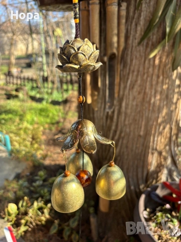 Вятърен звънец от метал Лотос , снимка 2 - Декорация за дома - 35950979