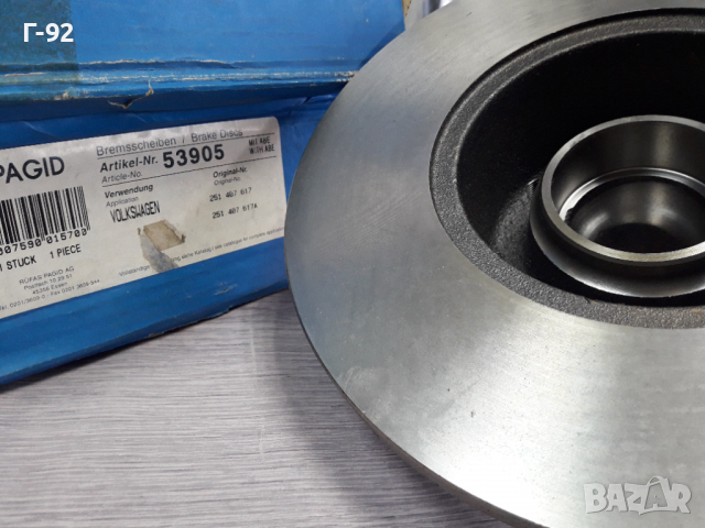 8DD355102-361=53905=251407617A**NEU**HELLA-PAGID**VW*T2*T3**СПИРАЧЕН ДИСК *ПРЕДЕН *, снимка 4 - Части - 36169265