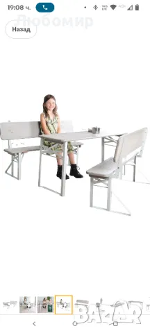 roba Комплект пейка за парти на открито за деца - Детска група за сядане с дървена облегалка

, снимка 6 - Маси - 49895767