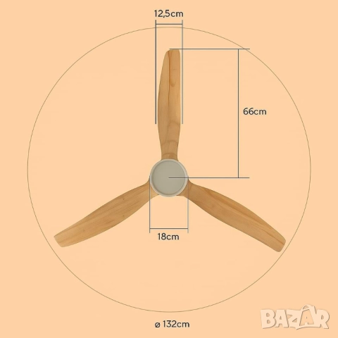 Таванен вентилатор с LED светлина -50% отстъпка -  Brizy Bright Ceiling Fan, снимка 9 - Друга електроника - 51926863