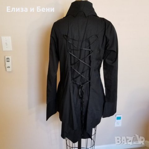 Дарк готик риза сако с корсет връзки на гърба - прилеп Dead Threads Goth Bat , снимка 2 - Ризи - 35730098