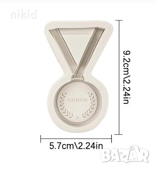 Медал Орден трофей силиконов молд форма фондан гипс декор, снимка 2 - Форми - 42028207