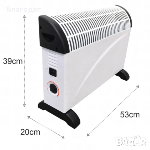 Електрически конвектор 2000 W с термостат – Енергийно ефективен и тих отоплител за всяко помещение, снимка 7 - Отоплителни печки - 52827294