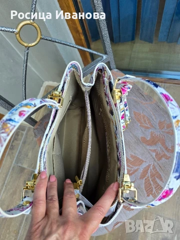 VERA "Deniza" - Луксозна Италианска Чанта от Естествена Кожа, цветен принт цвят, снимка 4 - Чанти - 51174748