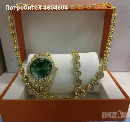 Луксозен комплек бижута, часовник , гривна и колие, снимка 2 - Бижутерийни комплекти - 51152821