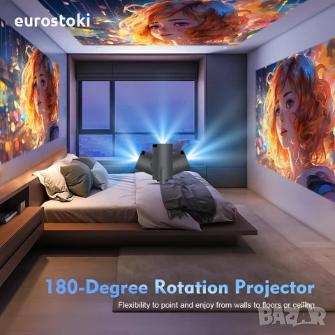 Magcubic 300B Преносим проектор 4K с WiFi 6 и BT 5.0 и вграден Android OS 11.0, снимка 8 - Плейъри, домашно кино, прожектори - 51109687