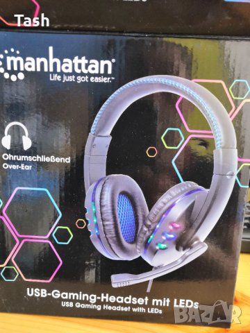 Cлушалки Manhattan USB Gaming Headset with LED, снимка 7 - Други - 34028969