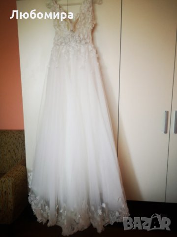 Сватбена рокля + воал, снимка 5 - Сватбени рокли - 34256635
