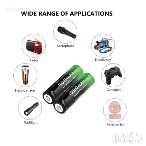 2 бр. нови бързо зареждащи се батерии 18650 с високо качество 9800 mah 3.7V 18650 Li-ion батерия за, снимка 12 - Оригинални батерии - 47692511