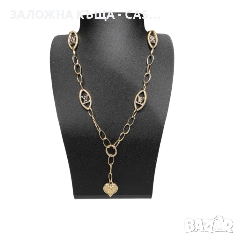 Златно колие 14к (585) с LV мотиви – 4.60гр, снимка 2 - Колиета, медальони, синджири - 53733892