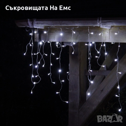 1️⃣2️⃣метра ➖️2️⃣5️⃣ Метра Висящи Коледни Лампи ТИП Завеса Екстериор/ Интериор , снимка 3 - Декорация за дома - 52539224