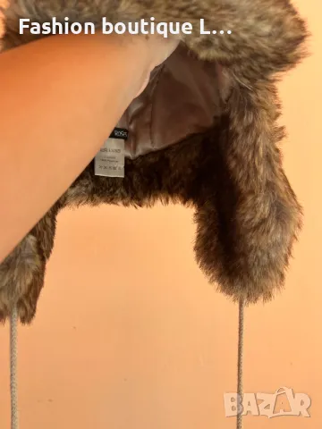 Зимна пухена шапка с ушанки и помпони 🤎, снимка 3 - Шапки - 47929939