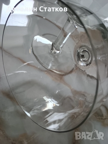 Елегантен комплект стъклени купе чаши 2 бр, снимка 2 - Чаши - 52431397