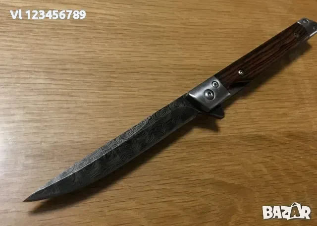 Сгъваем нож M390 - 78х194 (4) - острие"дамаск", снимка 4 - Ножове - 50676914