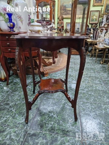 Уникална антикварна английска Едуардинска махагонова масичка , снимка 5 - Антикварни и старинни предмети - 52926802