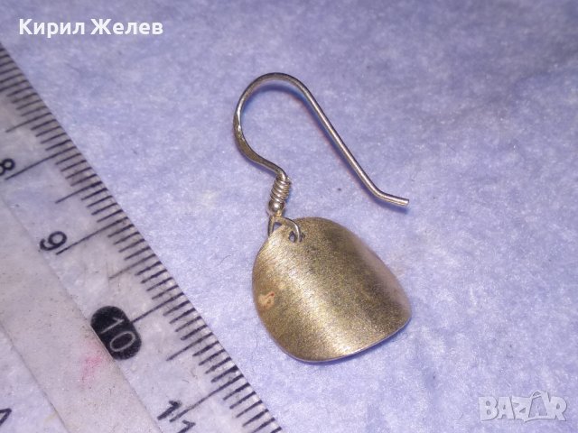 ЕЛЕГАНТНА ШИКОЗНА СНЕЖНОБЯЛА ЛЪСКАВА СРЕБЪРНА АРТ ОБЕЦА ПОЛИРАНО СРЕБРО 925 ПРОБА РЪЧНА РАБОТА 38752, снимка 3 - Обеци - 41741069