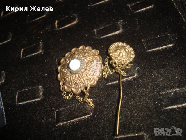 19 ВЕК БРОНЗОВА ВЪЗРОЖДЕНСКА ЗАБОДКА с МЛЕЧЕН ЯСПИС ОРНАМЕНТИРАНА БРОШКА СТАР РЯДЪК НАКИТ 24918, снимка 13 - Антикварни и старинни предмети - 34508324