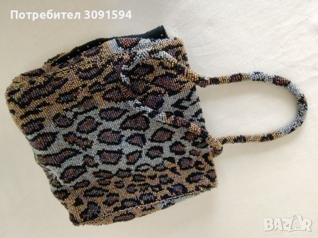 стара дамска чанта от стъклени мъниста леопард, снимка 10 - Антикварни и старинни предмети - 41710335