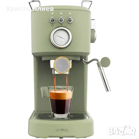 Еспресо кафемашина Cecotec Compact Power Espresso 20 Ретро дизайн Зелена