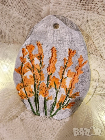 Ръчно изработено пано от глина с релефни цветя, снимка 10 - Пана - 53206786