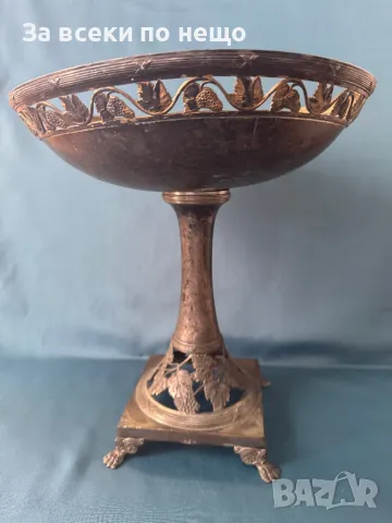 Немска стара посребрена фруктиера с маркировки - WMF, снимка 7 - Антикварни и старинни предмети - 50319468