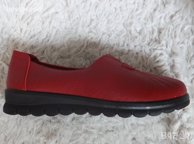 Обувки еко кожа, червени, код 409/ББ2/22, снимка 2 - Дамски ежедневни обувки - 42245478