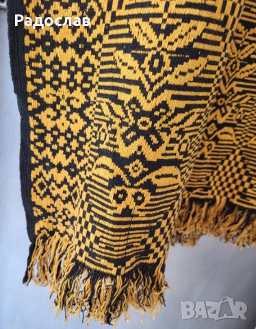 Продавам битово килимче с ресни 120 х 80 см Жълто и черно , снимка 1 - Килими - 39233573