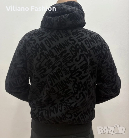 Мъжки суичър с велурена щампа, снимка 4 - Спортни дрехи, екипи - 52255546