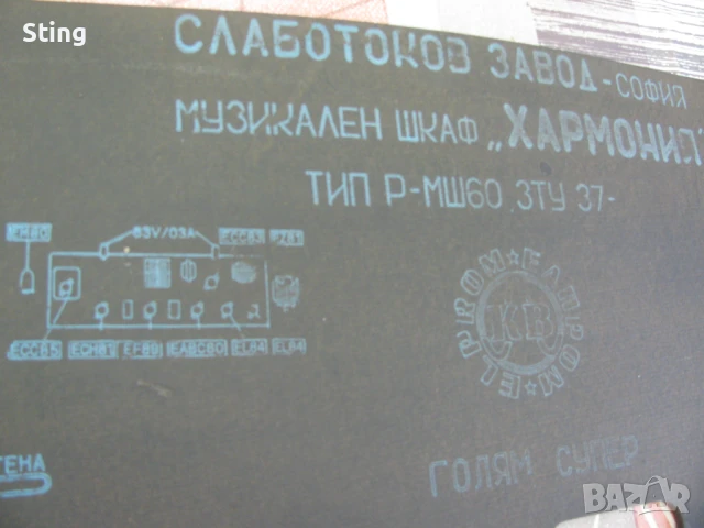 Радио  Хармония  -  Заден  Капак  /  Гръб, снимка 2 - Антикварни и старинни предмети - 51377084