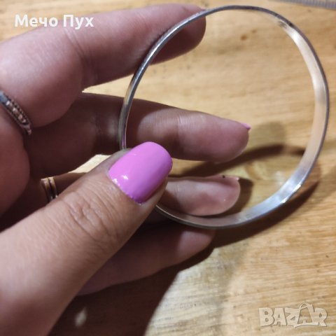 Стара сребърна,твърда гривна (157), снимка 4 - Гривни - 41659892