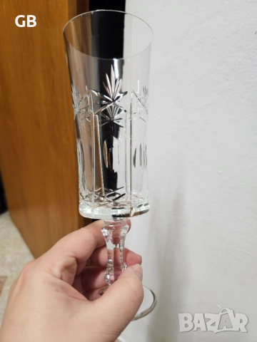 Кристални чаши за шампанско + пепелник + свещник, снимка 8 - Сервизи - 52807543