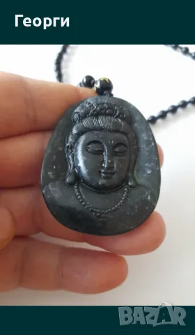 Амулет от натурален нефрит-6, снимка 5 - Колиета, медальони, синджири - 50111539