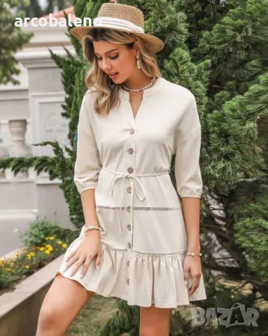 Дамска къса едноцветна рокля, снимка 2 - Рокли - 49494231