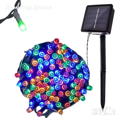 Цветна дъга RGB 50 LED коледна украса  цели 5M соларна коледна украса, снимка 2 - Декорация за дома - 48087868