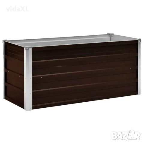 vidaXL Градинска висока леха кафява 100x40x45 см поцинкована стомана