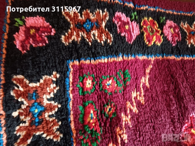 Вълнен китеник Маковете, снимка 4 - Покривки за легло - 52367990