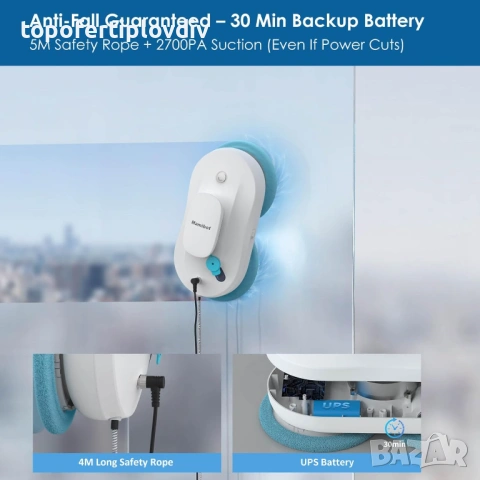 Робот за почистване на прозорци Mamibot Robot, снимка 6 - Прахосмукачки - 53231390