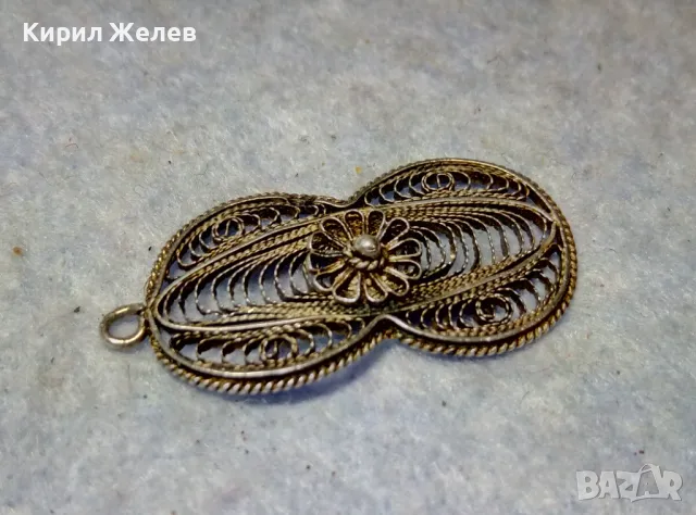 СТАРИНЕН ФИЛИГРАНЕН СРЕБЪРЕН МЕДАЛЬОН СРЕБРО ВИСОКА ПРОБА ХУДОЖЕСТВЕНА РЪЧНА МАЙСТОРСКА РАБОТА 49349, снимка 4 - Антикварни и старинни предмети - 49551698