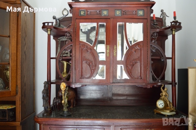 Старинен салонен бюфет сецесион, снимка 6 - Секции и витрини - 30878227