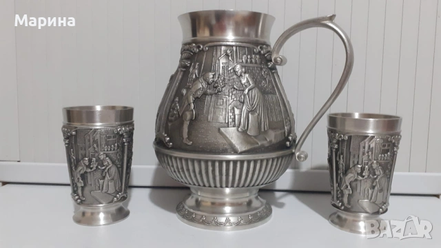 Комплект за вино и ракия от калай Antik*Vintage #93 1