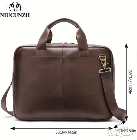 Елегантна, модерна и стилна мъжка офис чанта за лаптоп / Черна естествена кожа!, снимка 9 - Чанти - 51705593