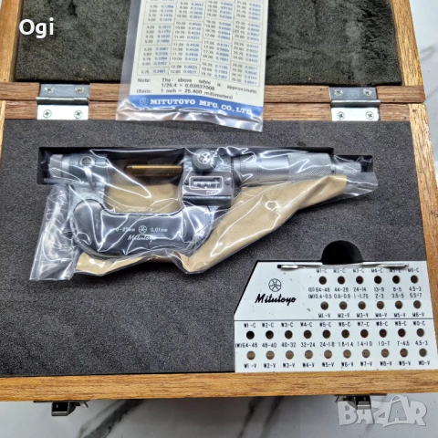 Микрометър резбомер MITUTOYO , снимка 3 - Шублери - 28329159