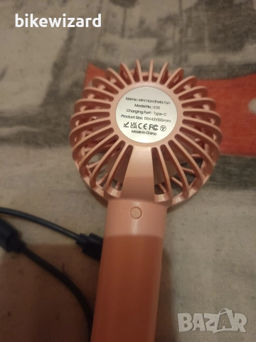Вентилатор ръчен 3 степени презареждаща батерия, снимка 2 - Друга електроника - 53831486