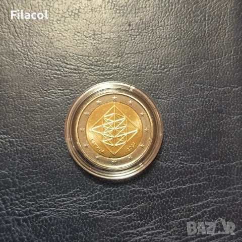 2 евро 2024 Латвия Сламени градини UNC